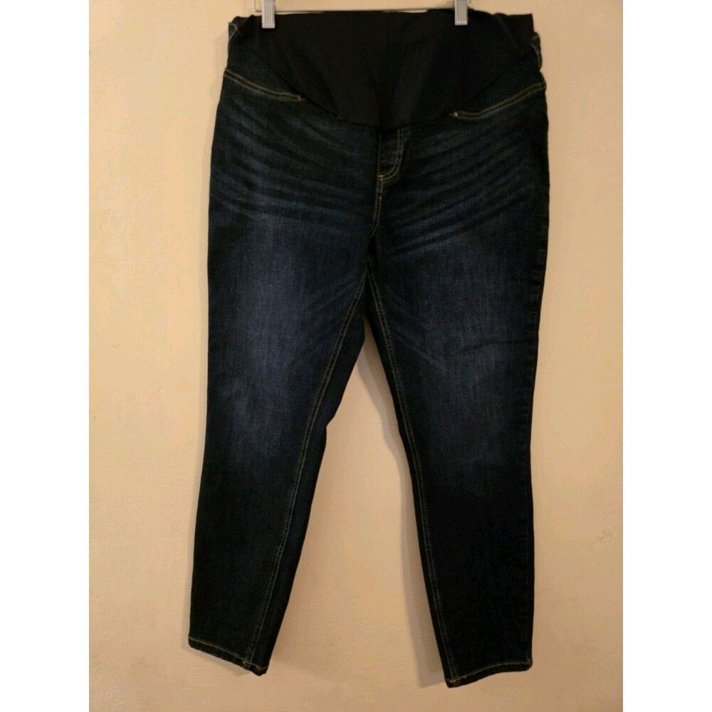 Seraphine Size 12 KAI‎ Indigo  Organic Cotton Over Bump Skinny Maternity Jeans